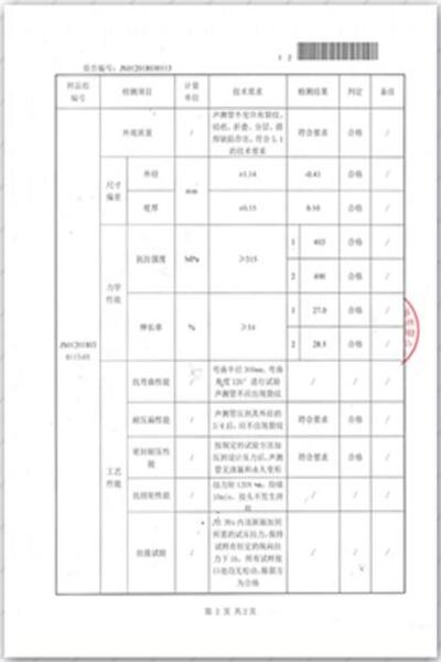 天门出厂检测报告